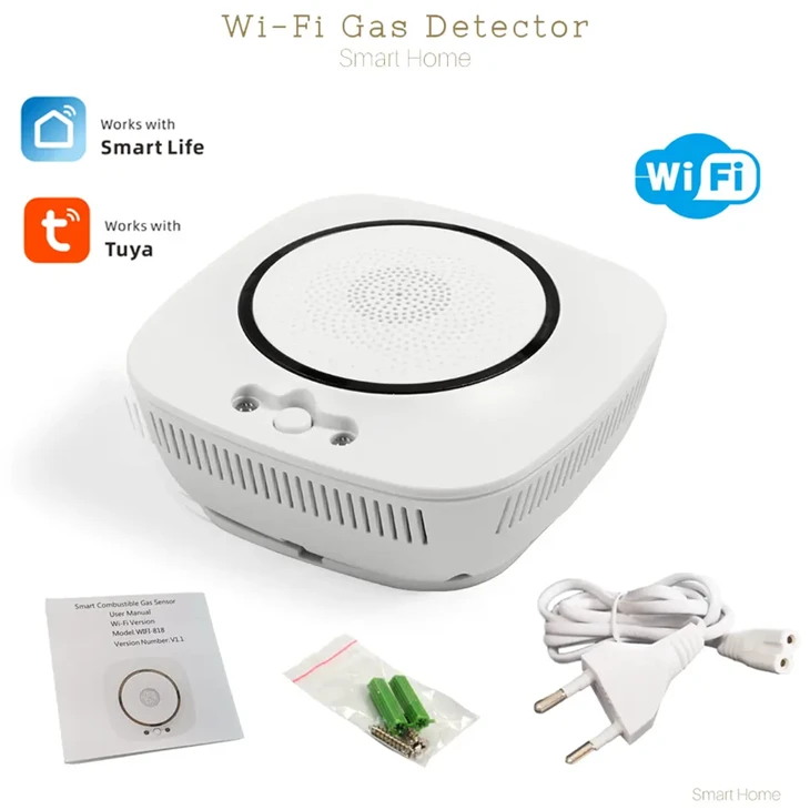 เครื่องตรวจจับก๊าซติดเพดานบ้านอัจฉริยะดีไซน์ใหม่พร้อมตัวเลือก WIFI